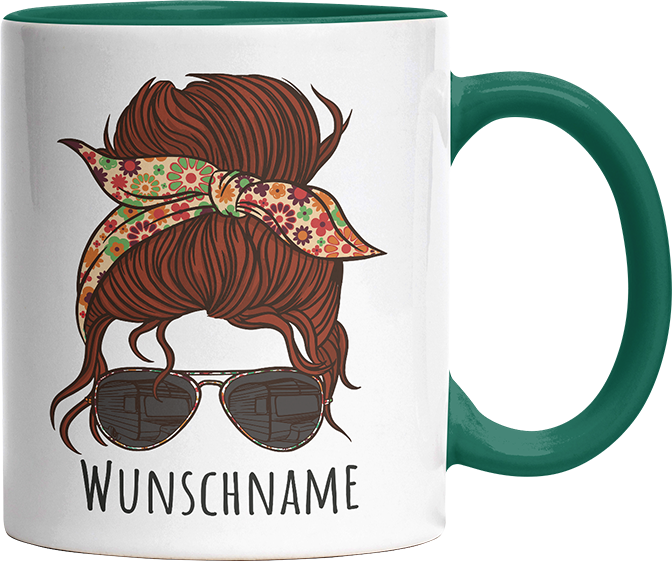 Momlife Personalisierbar Name Witzige Dunkelgrün Tasse kaufen Geschenk