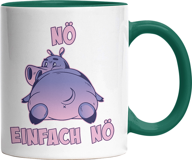 Nö Einfach Nö Flusspferd Witzige Dunkelgrün Tasse kaufen Geschenk