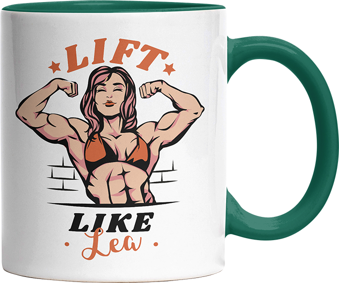 Lift Like Bodybuilderin Personalisierbar Name Witzige Dunkelgrün Tasse kaufen Geschenk