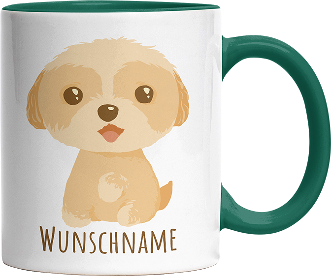 Maltipoo Personalisierbar Name Witzige Dunkelgrün Tasse kaufen Geschenk
