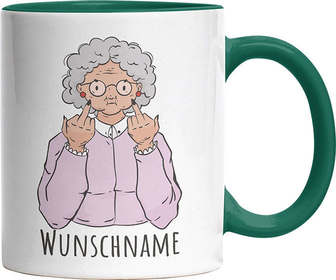Alte Dame Kaffee Personalisierbar Name Witzige Dunkelgrün Tasse kaufen Geschenk