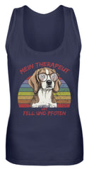 Zeigt vintage beagle therapeut spruch frauen tanktop in Farbe Black