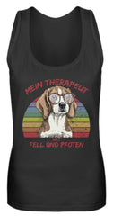 Vintage Beagle Therapeut Spruch | Frauen Tank Top in Black in Größe S