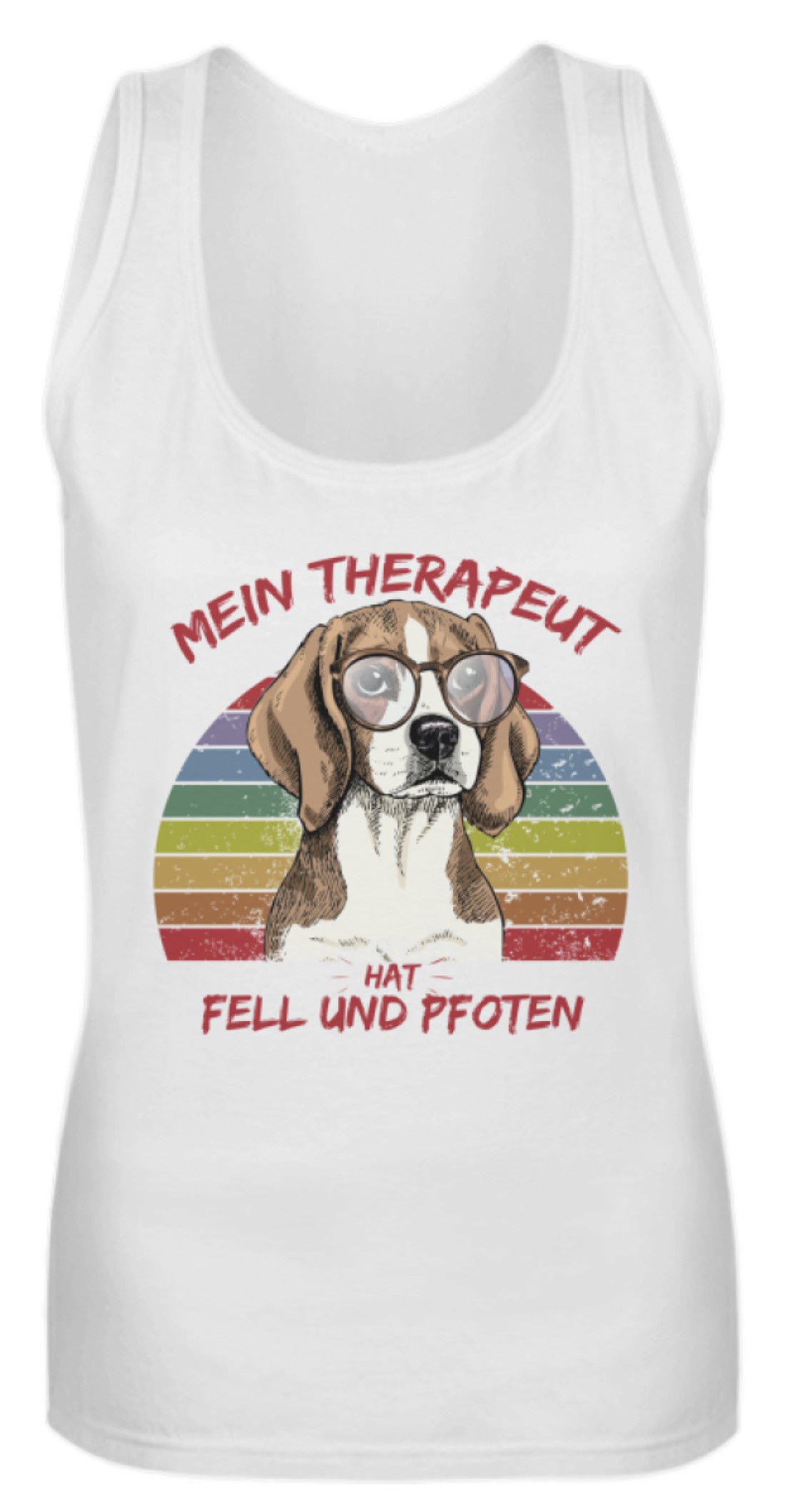 Zeigt vintage beagle therapeut spruch frauen tanktop in Farbe Black