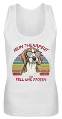 Zeigt vintage beagle therapeut spruch frauen tanktop in Farbe Black