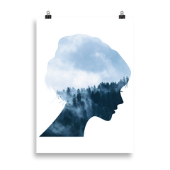 Feminine Forest 1 - Blue | Poster