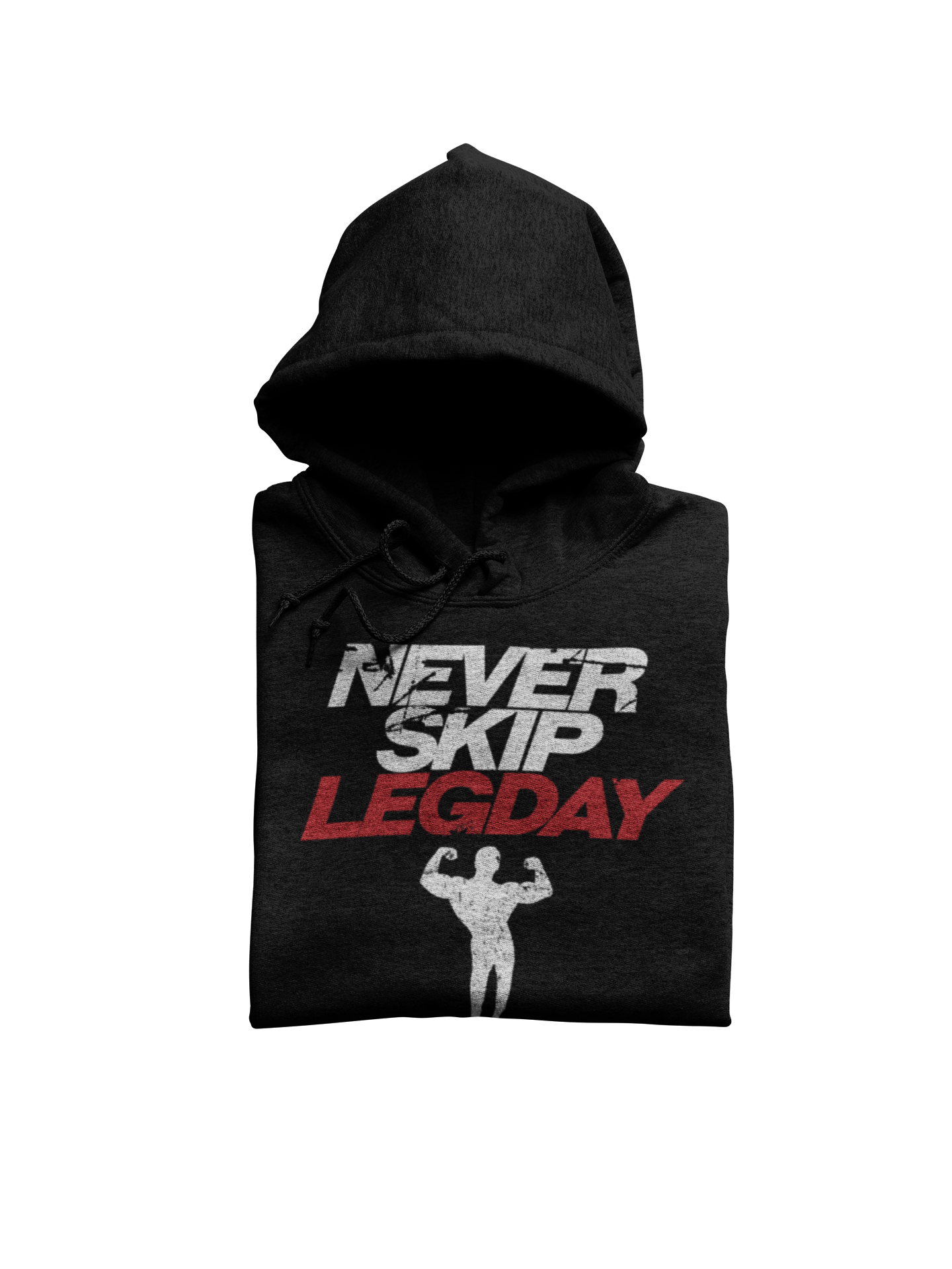 Never Skip Legday | Lustiger Spruch für Bodybuilder | Unisex Kapuzenpullover Hoodie in Burgundy in Größe L