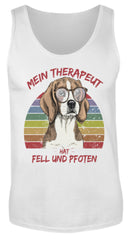 Süßer Beagle | Cooler Spruch | Mein Therapeut hat Fell und Pfoten | Retro | Herren Tank Top in White in Größe S
