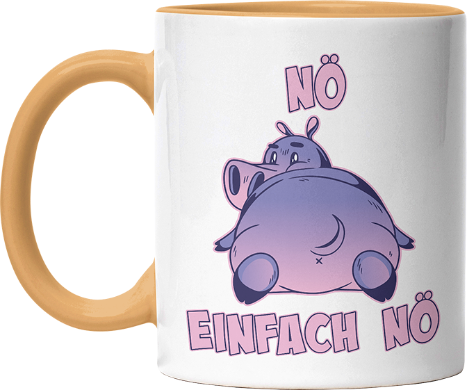 Nö Einfach Nö Flusspferd Witzige Goldgelb Tasse kaufen Geschenk