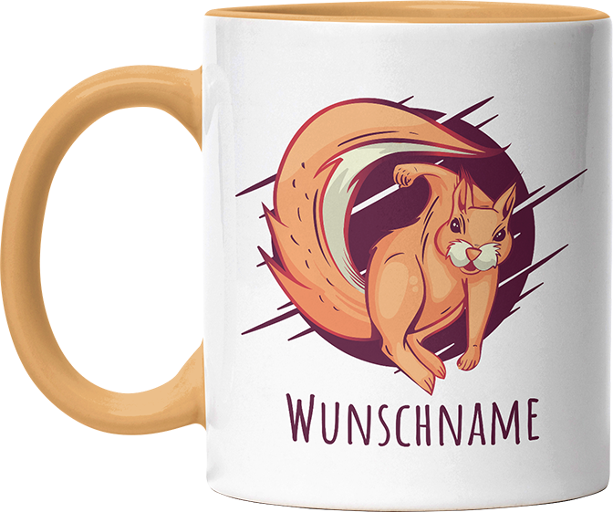 Eichhörnchen Personalisierbar Name 2 Witzige Goldgelb Tasse kaufen Geschenk