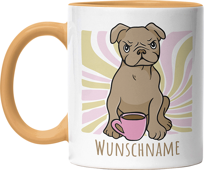 Bulldogge Personalisierbar Name Witzige Goldgelb Tasse kaufen Geschenk