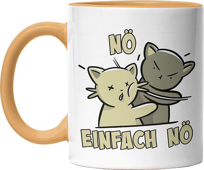 Nö Einfach Nö Katzen Ohrfeige Witzige Goldgelb Tasse kaufen Geschenk