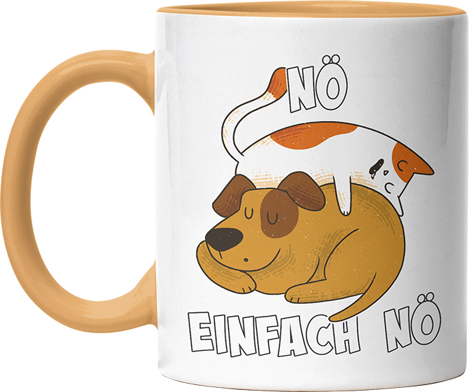 Nö Einfach Nö Hund Katze schlafen Witzige Goldgelb Tasse kaufen Geschenk