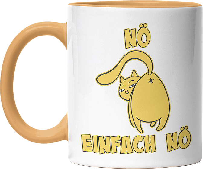 Nö Einfach Nö Katze zeigt Hintern 1 Witzige Goldgelb Tasse kaufen Geschenk