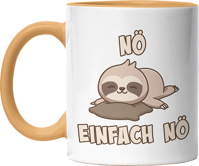 Nö Einfach Nö Faultier 2 Witzige Goldgelb Tasse kaufen Geschenk
