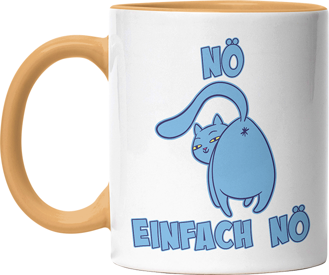 Nö Einfach Nö Katze zeigt Hintern 2 Witzige Goldgelb Tasse kaufen Geschenk