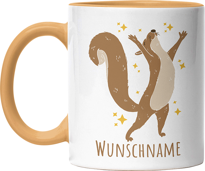 Eichhörnchen Personalisierbar Name 1 Witzige Goldgelb Tasse kaufen Geschenk