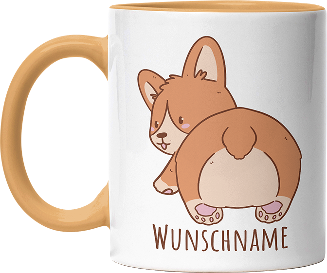 Corgi Popo Kaffee Personalisierbar Name Witzige Goldgelb Tasse kaufen Geschenk