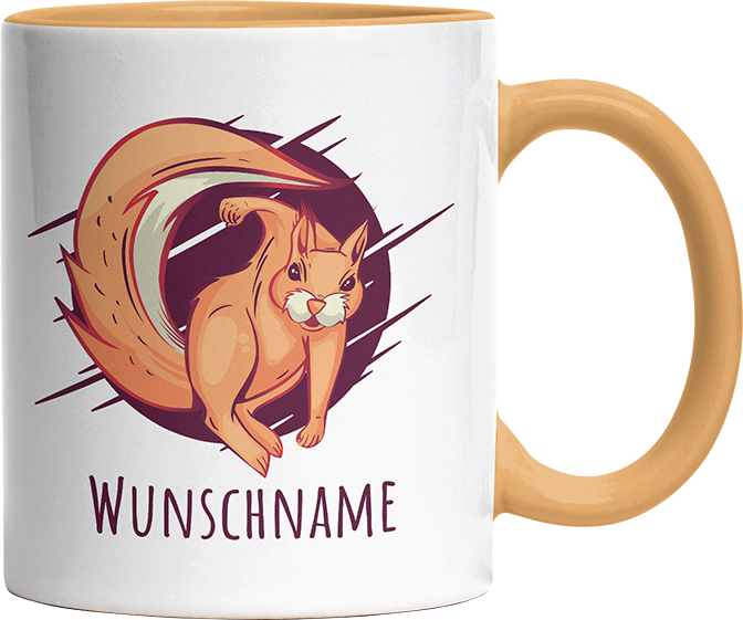 Eichhörnchen Personalisierbar Name 2 Witzige Goldgelb Tasse kaufen Geschenk