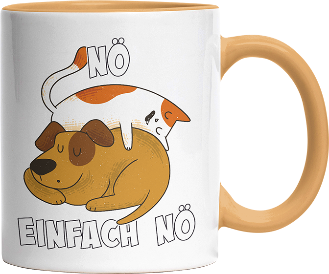 Nö Einfach Nö Hund Katze schlafen Witzige Goldgelb Tasse kaufen Geschenk
