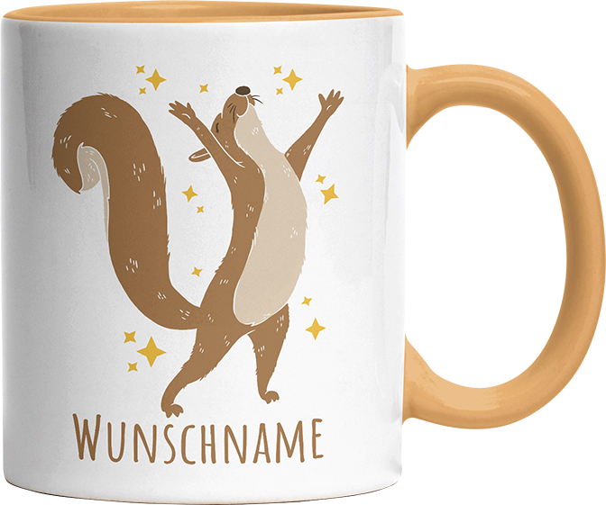 Eichhörnchen Personalisierbar Name 1 Witzige Goldgelb Tasse kaufen Geschenk