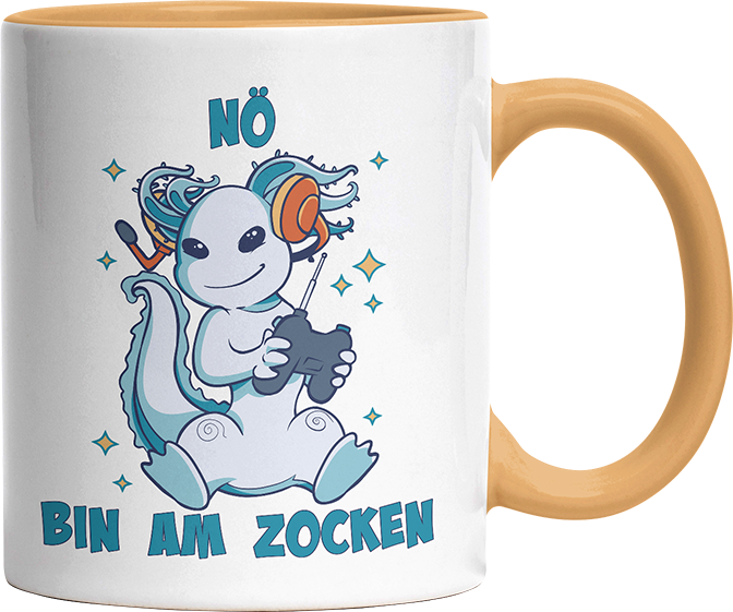 Axolotl Nö bin am zocken Witzige Goldgelb Tasse kaufen Geschenk
