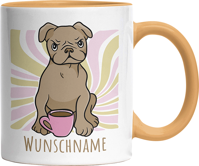 Bulldogge Personalisierbar Name Witzige Goldgelb Tasse kaufen Geschenk