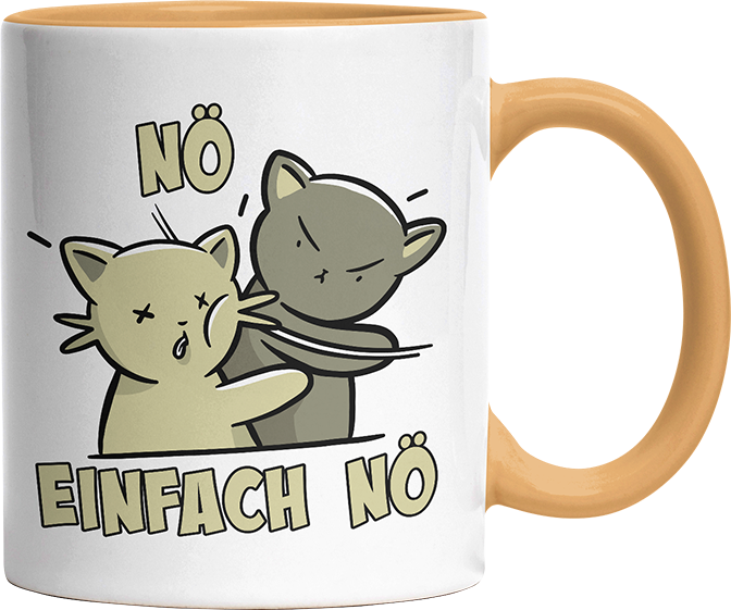 Nö Einfach Nö Katzen Ohrfeige Witzige Goldgelb Tasse kaufen Geschenk