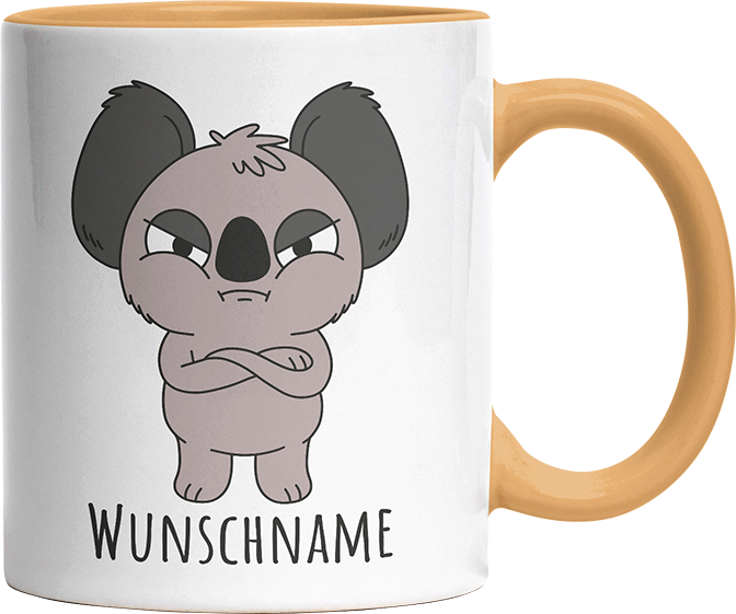 Genervter Koala Personalisierbar Name Witzige Goldgelb Tasse kaufen Geschenk
