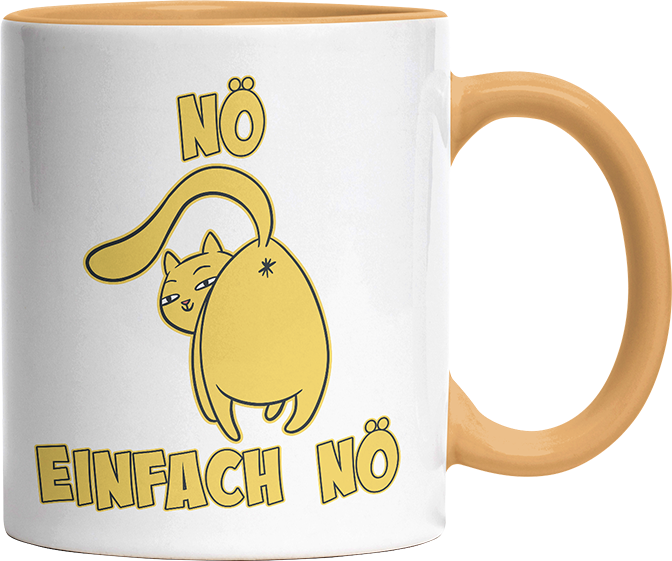 Nö Einfach Nö Katze zeigt Hintern 1 Witzige Goldgelb Tasse kaufen Geschenk