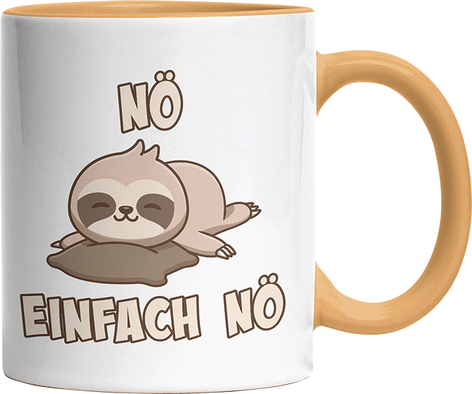 Nö Einfach Nö Faultier 2 Witzige Goldgelb Tasse kaufen Geschenk