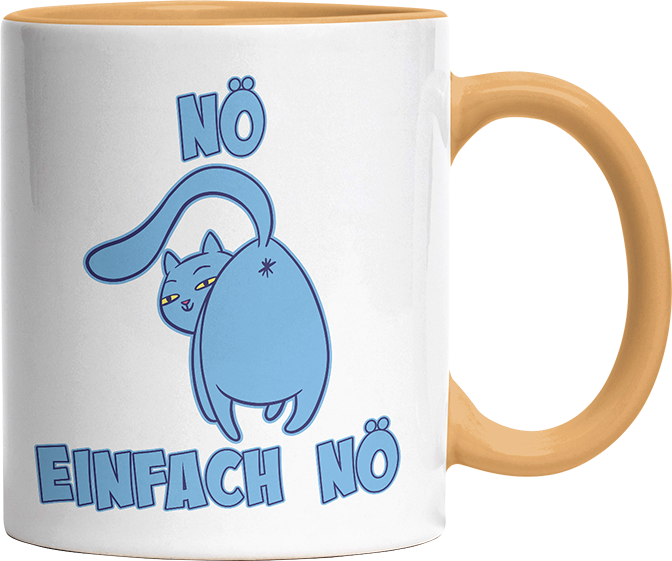 Nö Einfach Nö Katze zeigt Hintern 2 Witzige Goldgelb Tasse kaufen Geschenk