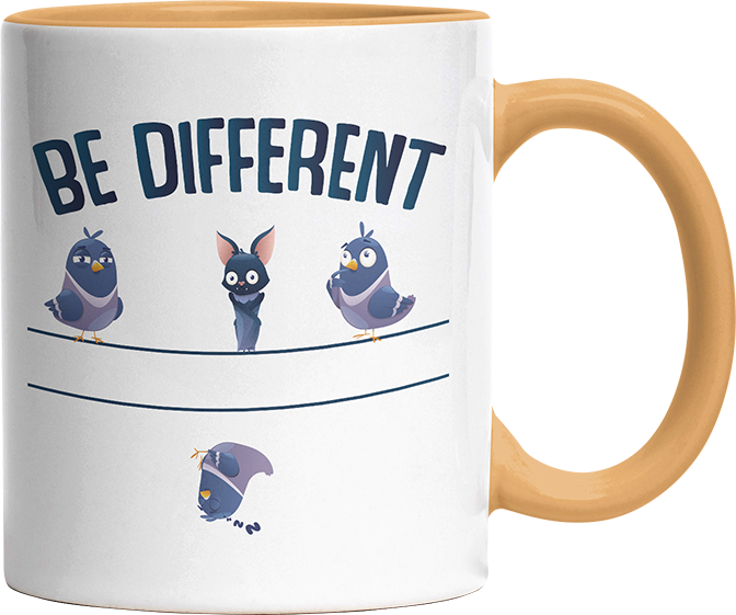 Be different Bat Witzige Goldgelb Tasse kaufen Geschenk