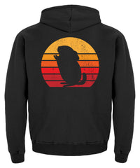 Zeigt vintage chinchilla sonnenuntergang kinder hoodie in Farbe Jet Black