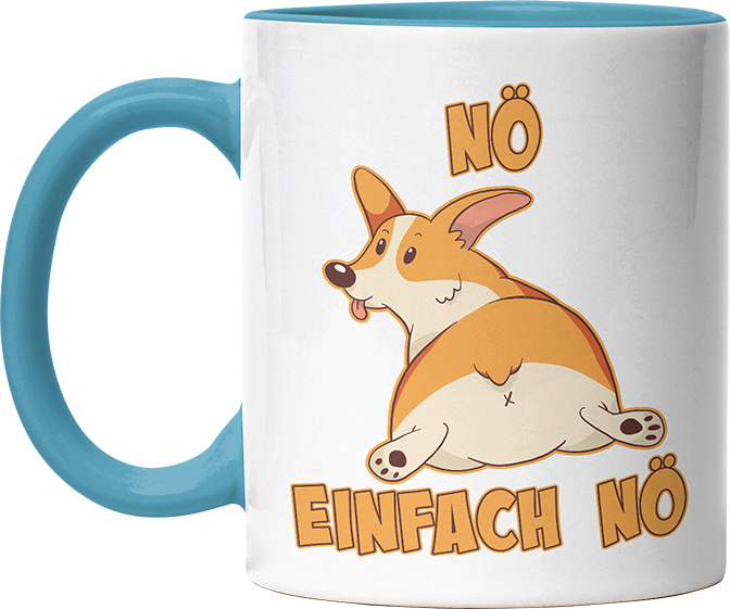 Nö Einfach Nö Corgi zeigt Hintern Witzige Hellblau Tasse kaufen Geschenk