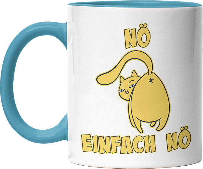 Nö Einfach Nö Katze zeigt Hintern 1 Witzige Hellblau Tasse kaufen Geschenk