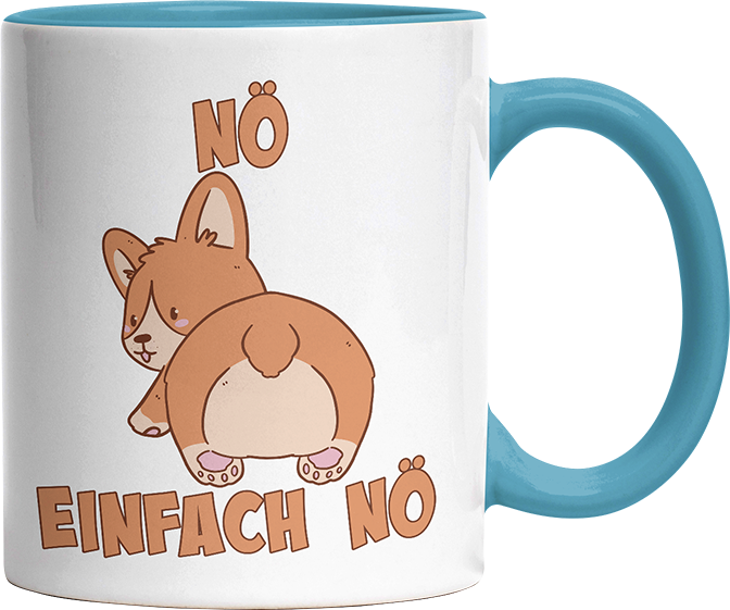 Nö Einfach Nö Corgi Witzige Hellblau Tasse kaufen Geschenk