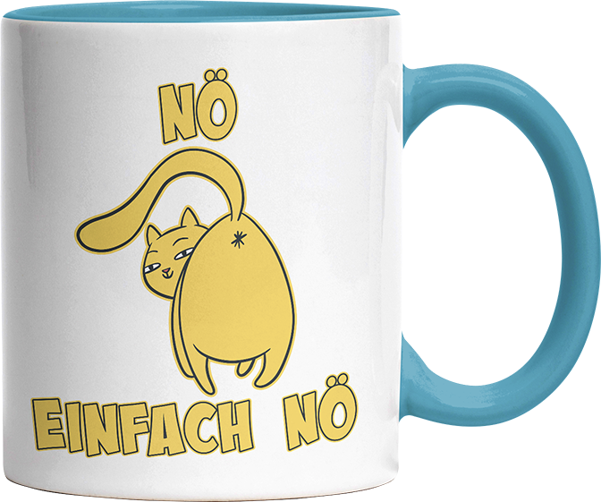 Nö Einfach Nö Katze zeigt Hintern 1 Witzige Hellblau Tasse kaufen Geschenk