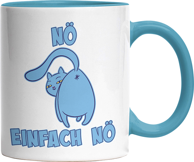 Nö Einfach Nö Katze zeigt Hintern 2 Witzige Hellblau Tasse kaufen Geschenk
