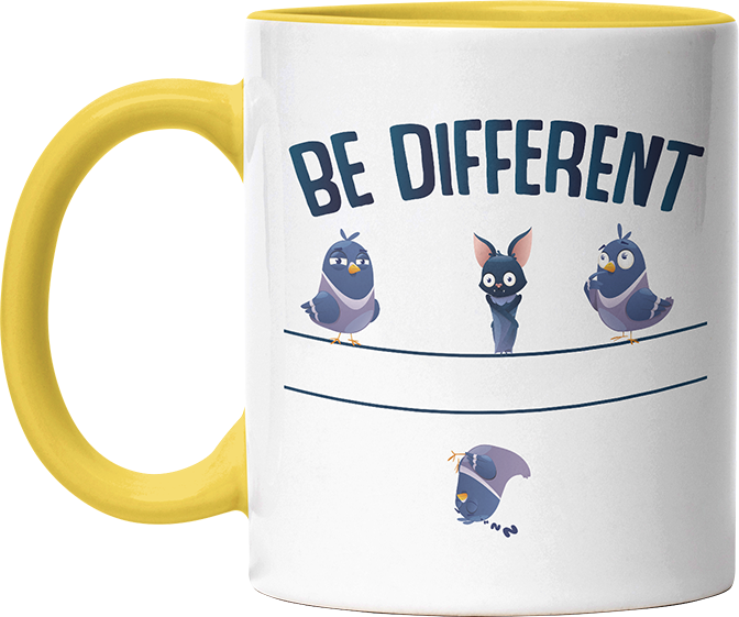 Be different Bat Witzige Hellgelb Tasse kaufen Geschenk