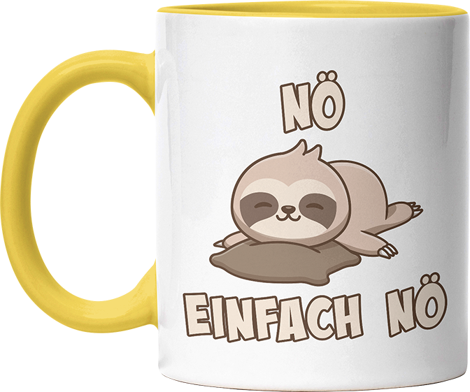 Nö Einfach Nö Faultier 2 Witzige Hellgelb Tasse kaufen Geschenk