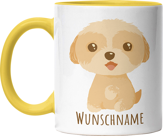 Maltipoo Personalisierbar Name Witzige Hellgelb Tasse kaufen Geschenk