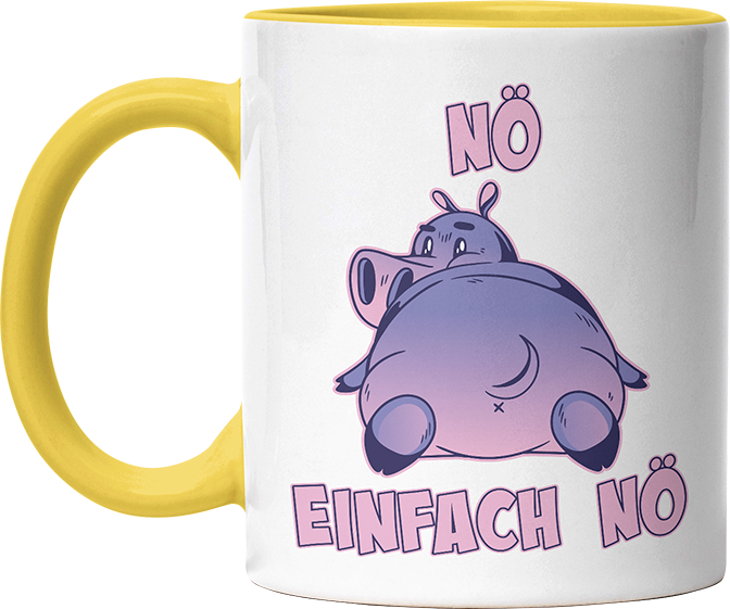 Nö Einfach Nö Flusspferd Witzige Hellgelb Tasse kaufen Geschenk