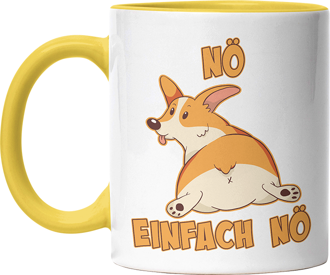 Nö Einfach Nö Corgi zeigt Hintern Witzige Hellgelb Tasse kaufen Geschenk