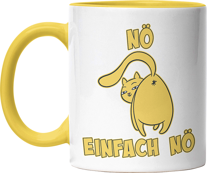 Nö Einfach Nö Katze zeigt Hintern 1 Witzige Hellgelb Tasse kaufen Geschenk