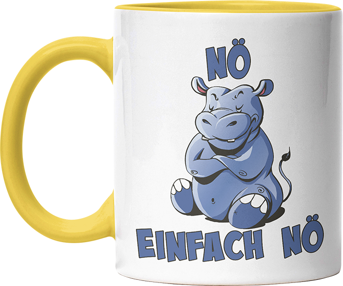 Nö Einfach Nö Hippo Witzige Hellgelb Tasse kaufen Geschenk