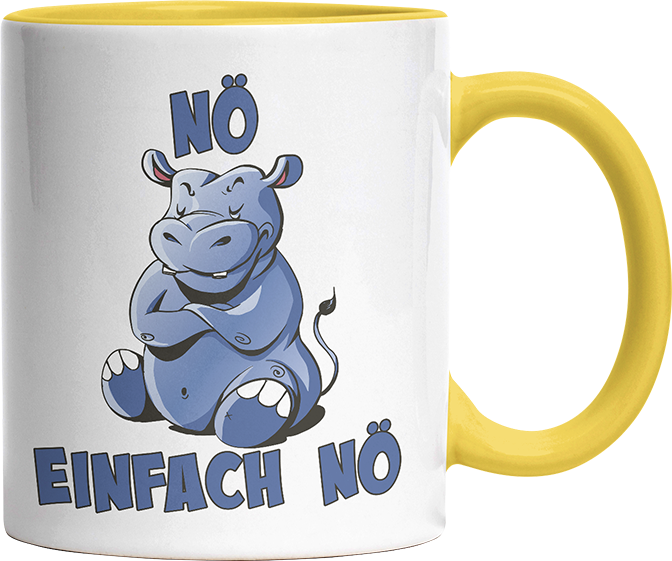 Nö Einfach Nö Hippo Witzige Hellgelb Tasse kaufen Geschenk