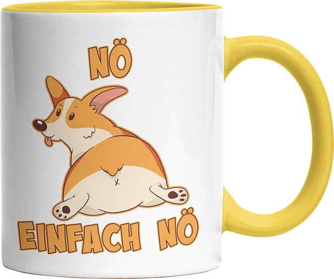 Nö Einfach Nö Corgi zeigt Hintern Witzige Hellgelb Tasse kaufen Geschenk