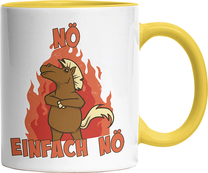 Nö Einfach Nö Pferd Witzige Hellgelb Tasse kaufen Geschenk