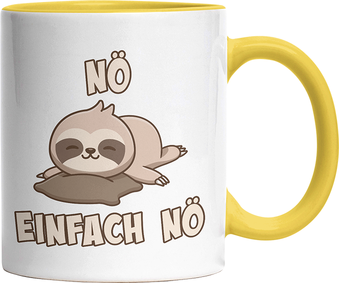 Nö Einfach Nö Faultier 2 Witzige Hellgelb Tasse kaufen Geschenk